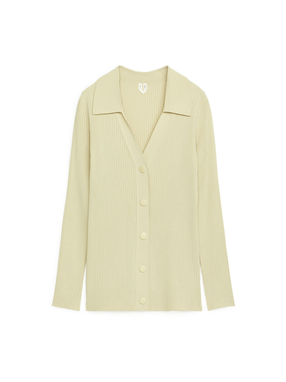 Fitted Rib Cardigan - Yellow