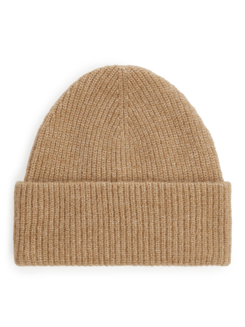 Half-Cardigan Alpaca Merino Beanie - Beige