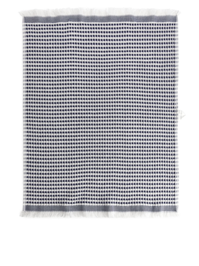 Fringed Waffle Towel 50 x 70 cm - Blue