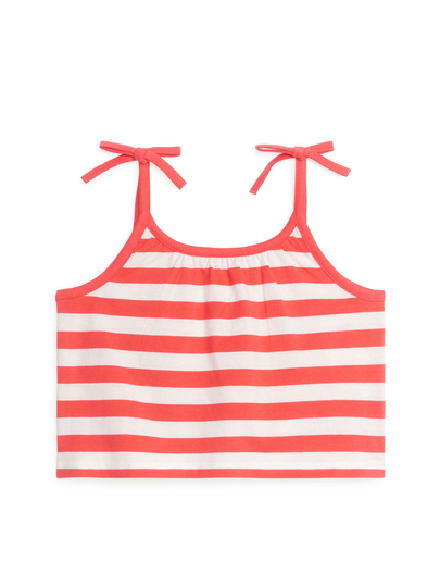 Tie-Strap Jersey Top - Red