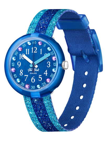 Flik Flak Shine in Blue FPNP103 - Barnklocka