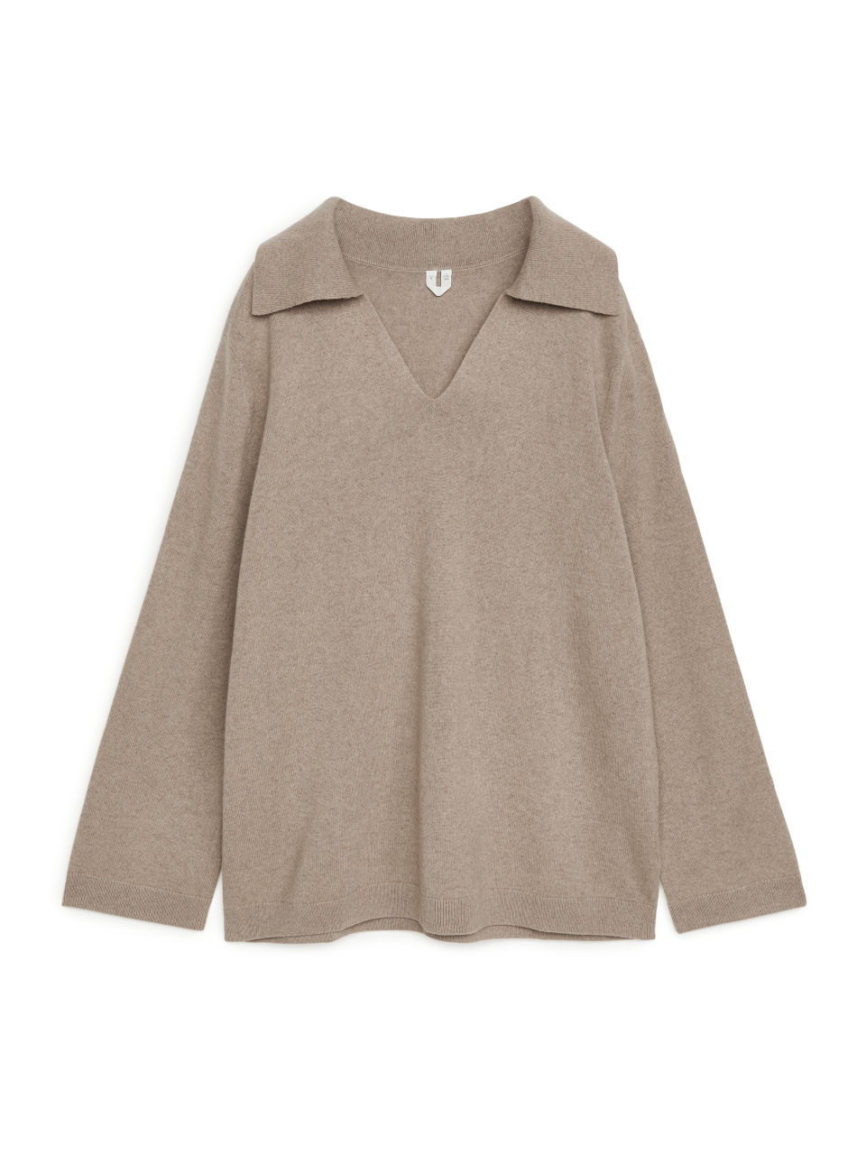 Polo Collar Cashmere Jumper - Beige