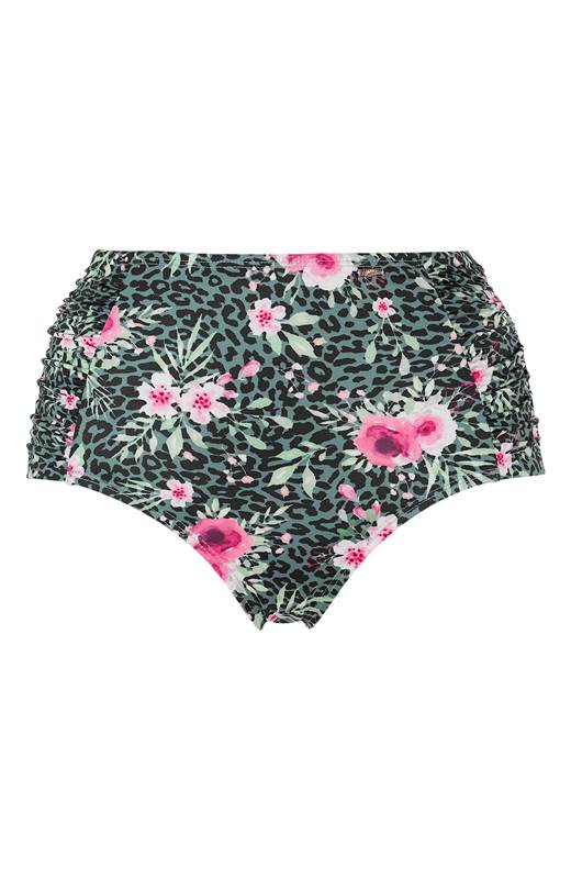 Cellbes Blommig bikinitrosa hög midja Grön Blommig