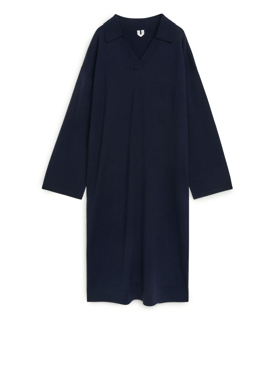 Polo Neck Merino Dress - Blue