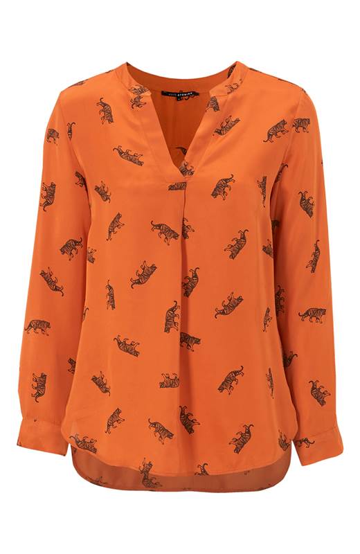 Amy's Stories Mönstrad blus Costanza Rostorange Mönstrad