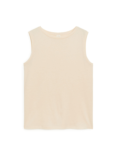 Lyocell Blend Tank Top - Beige