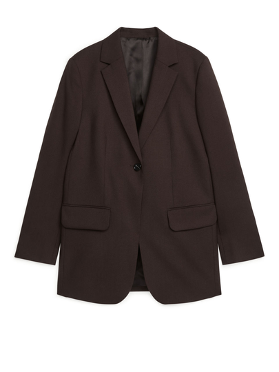 Hopsack Wool Blazer - Brown