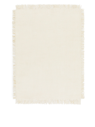 Wool Rug 140 x 200 cm - White