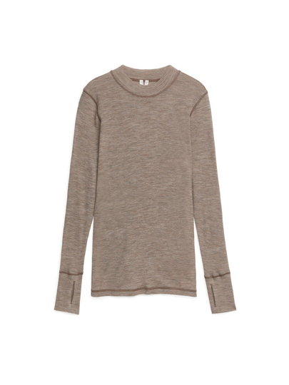 Rib Wool Top - Beige