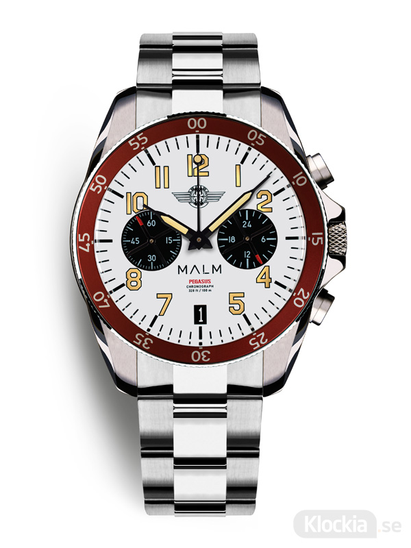 Herrklocka MALM PEGASUS Whitebird Black Eyes Chronograph 41 MW-PE15BLSWAF-LTD