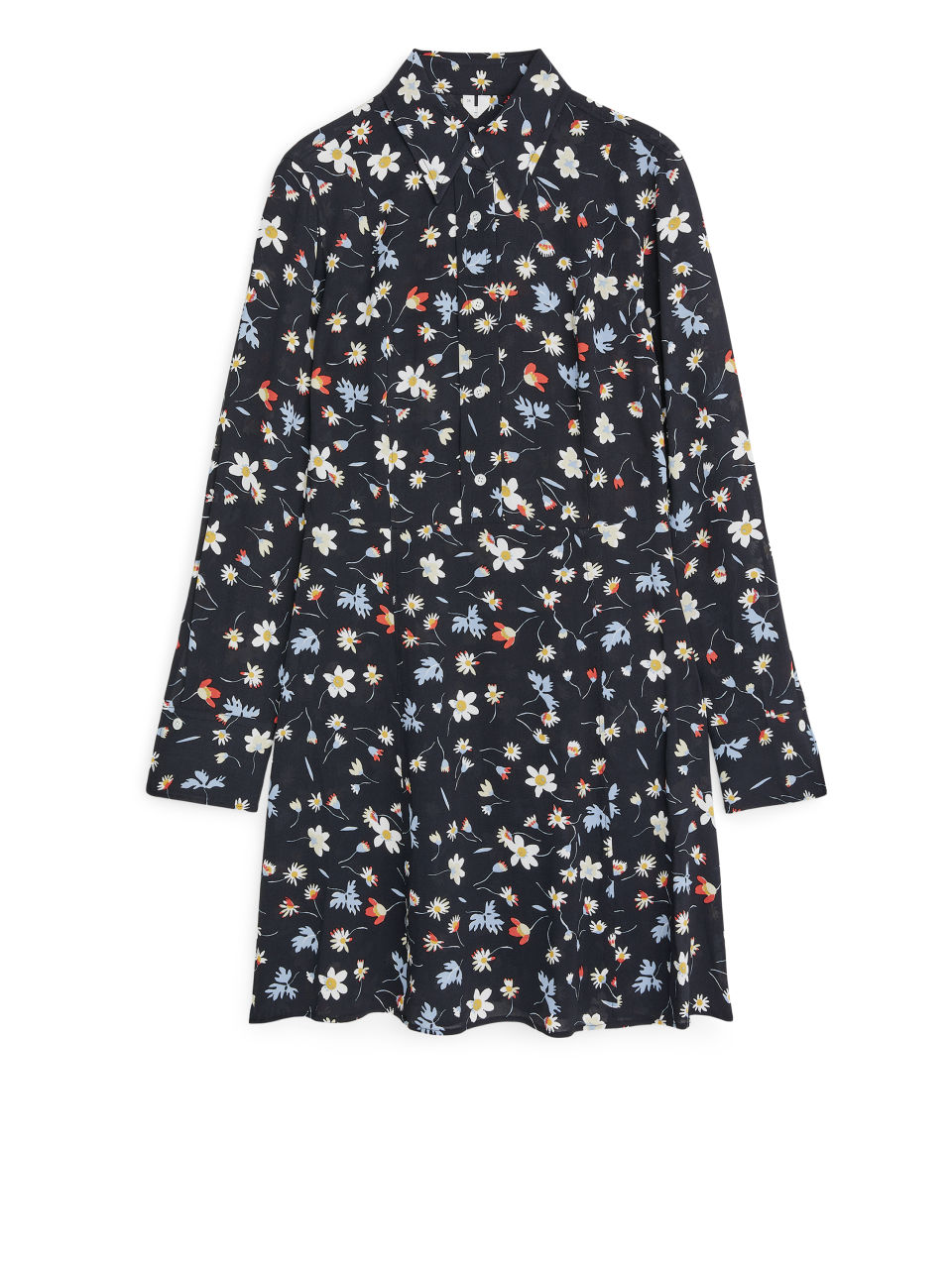 Short Floral Dress - Black