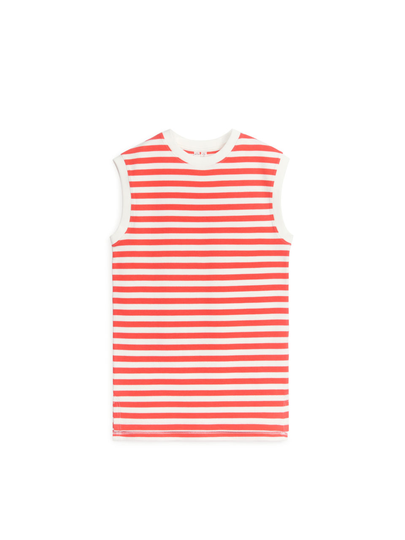 Sleeveless T-Shirt Dress - Red