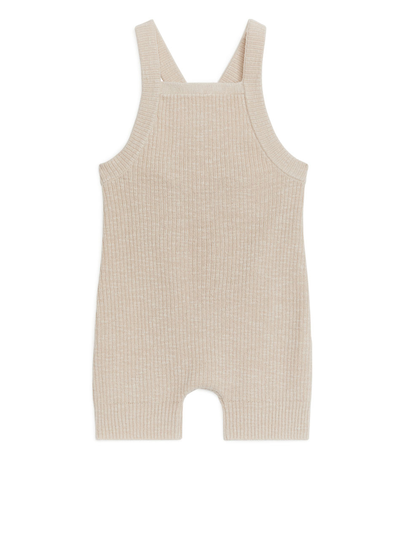 Rib-Knit Overall - Beige