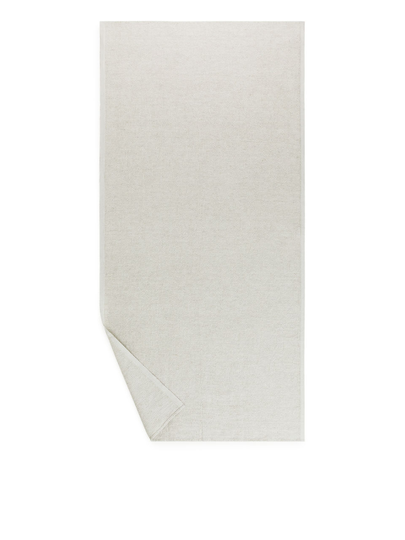 Cotton Linen Bath Towel 70 x 140 cm - White