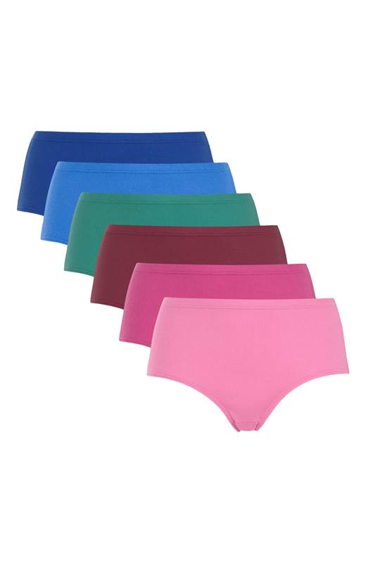 Cellbes Ribbtrosa hög midja 6-Pack Mörk multi
