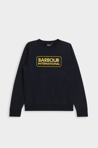 Barbour Sweatshirt B.Intl Boys Large Logo Crew Svart