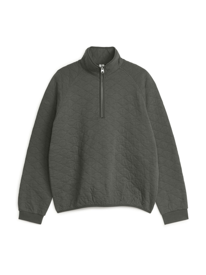 Active Quilted Pop-Over Jumper - Beige