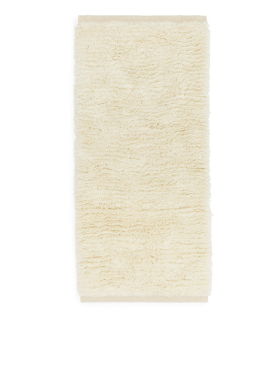Shaggy Wool Rug 70 x 150 - White
