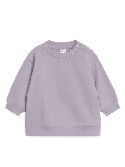 Loose-Fit Cotton Sweatshirt - Purple