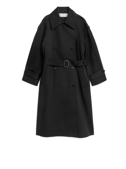 Linen Cotton Trenchcoat - Black