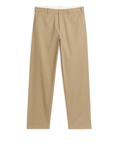 Regular Cotton-Stretch Chinos - Beige