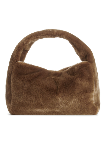 Faux Fur Tote Bag - Beige