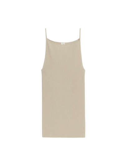 Silk Blend Tank Top - Beige