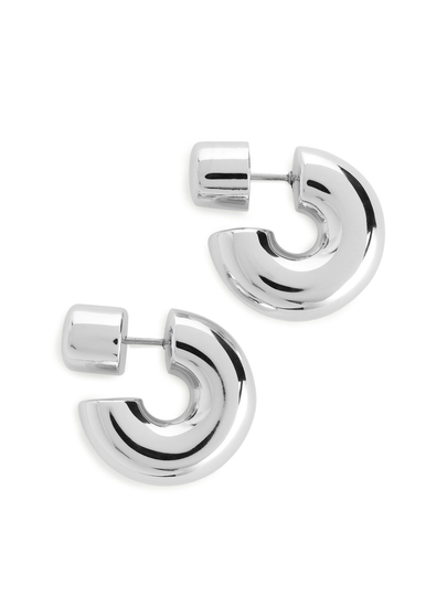 Silver-Plated Hoop Earrings - Silver