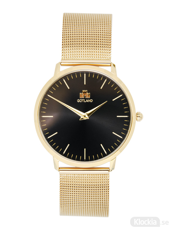 GotlandsKlockan Mesh Guld/Svart 40mm gk-18-m-gu-sv-40