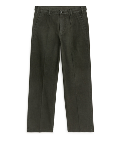 Cotton Canvas Utility Trousers - Green