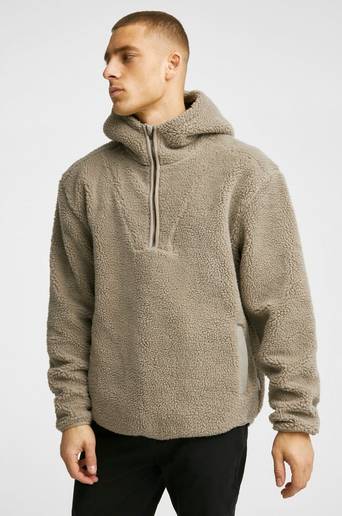 Studio Total Pile 1/2 Zip Hoodie Beige