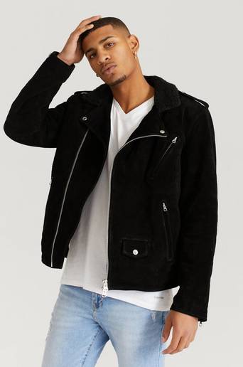 Human Scales Mockajacka Adam Suede Fur Svart
