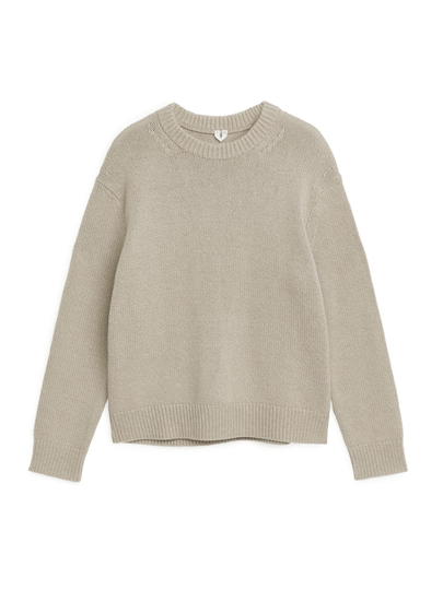 Heavy Knit Wool Jumper - Beige