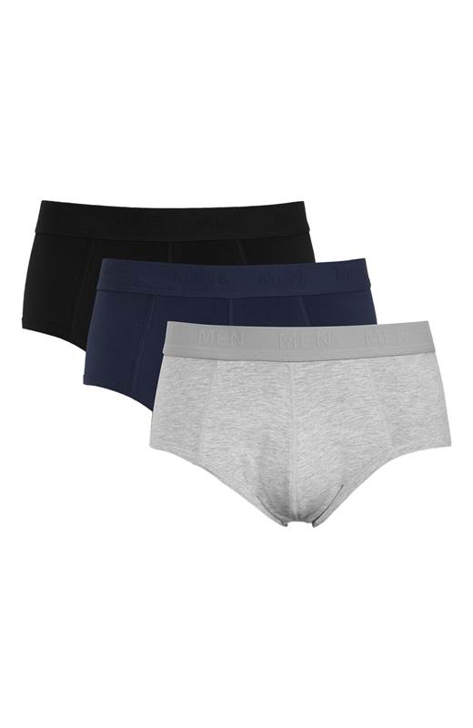 Cellbes Kalsong 3-Pack Ljus gråmelange Marin Svart