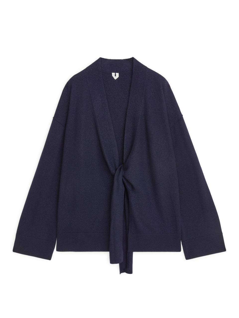 Boiled Wool Wrap Cardigan - Blue