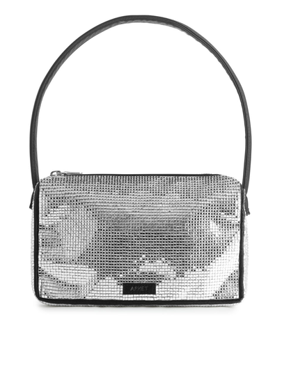 Rhinestone Shoulder Bag - Grey