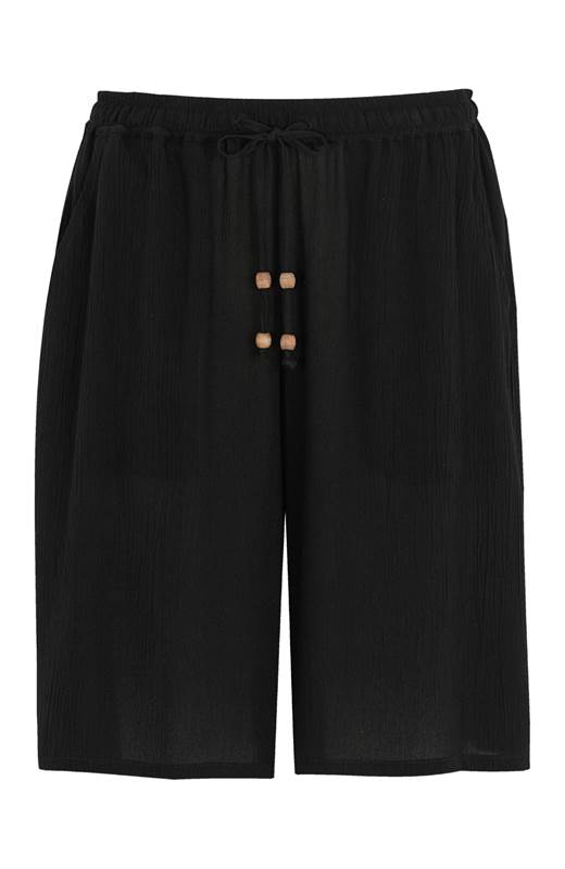Cellbes Shorts i crêpe med resårlinning Svart