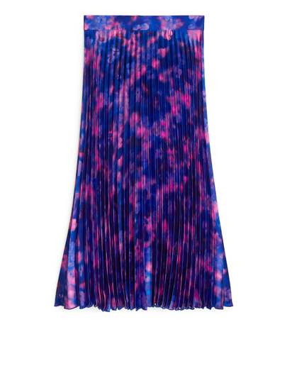 Plissé Satin Skirt - Pink