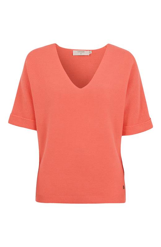 Cream Stickad jumper med pingvinärm Sillar Korall