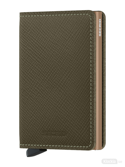 Plånbok SECRID Slimwallet Saffiano Olive