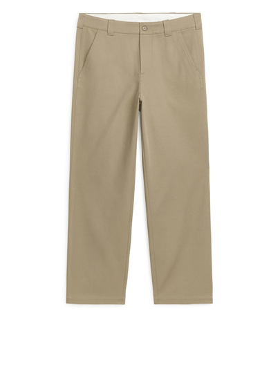 Wide-Fit Heavy Twill Trousers - Green