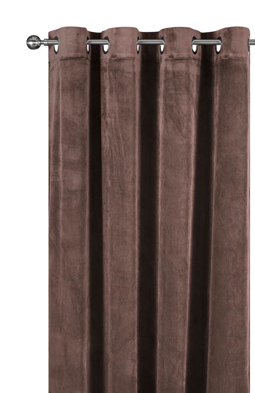 Cellbes Gardinlängder sammet enfärgad 2-Pack Brun