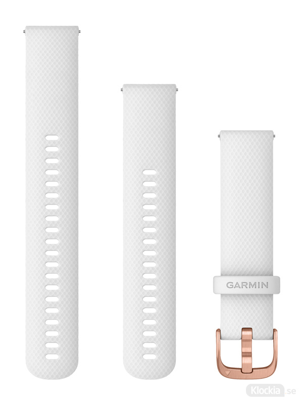 Garmin 20mm Vitt silikonband med roséguldfärgade detaljer