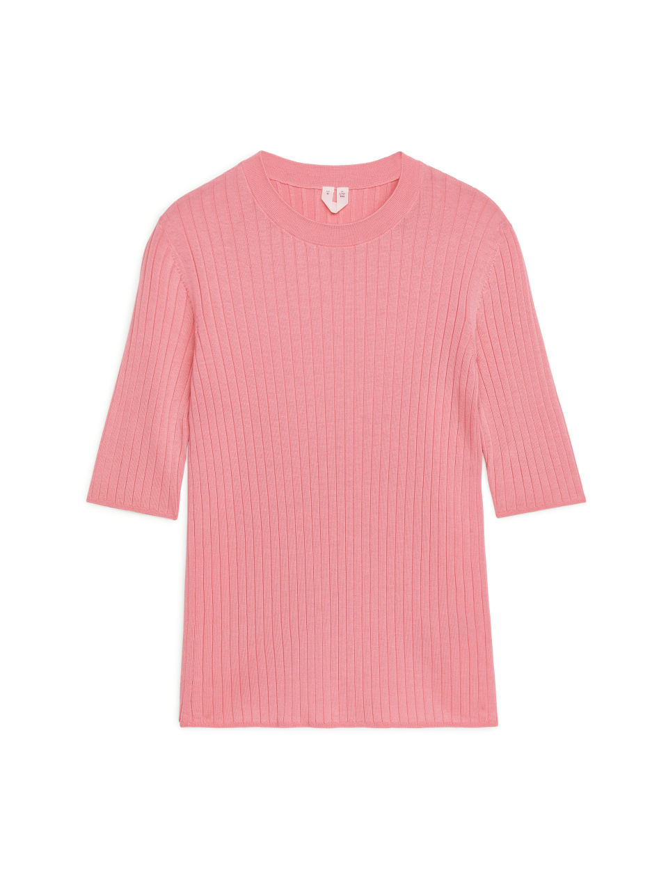 Cotton-Silk Short-Sleeved Top - Pink