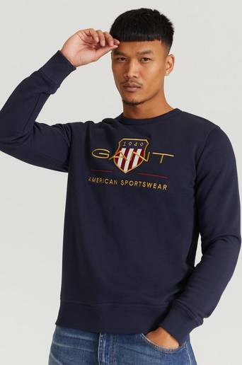 Gant Sweatshirt Archive Shield C-Neck Blå
