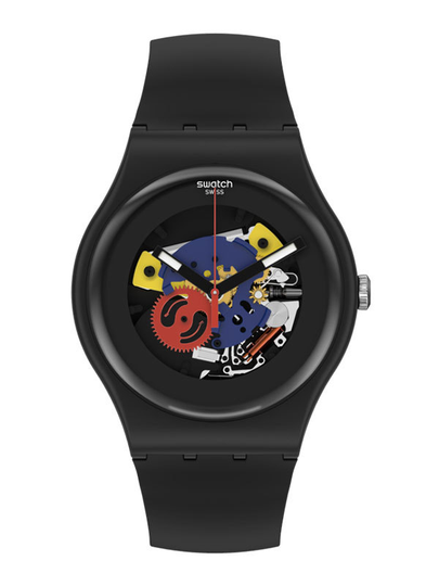 SWATCH Black Lacquered Again SO29B107 - Herrklocka