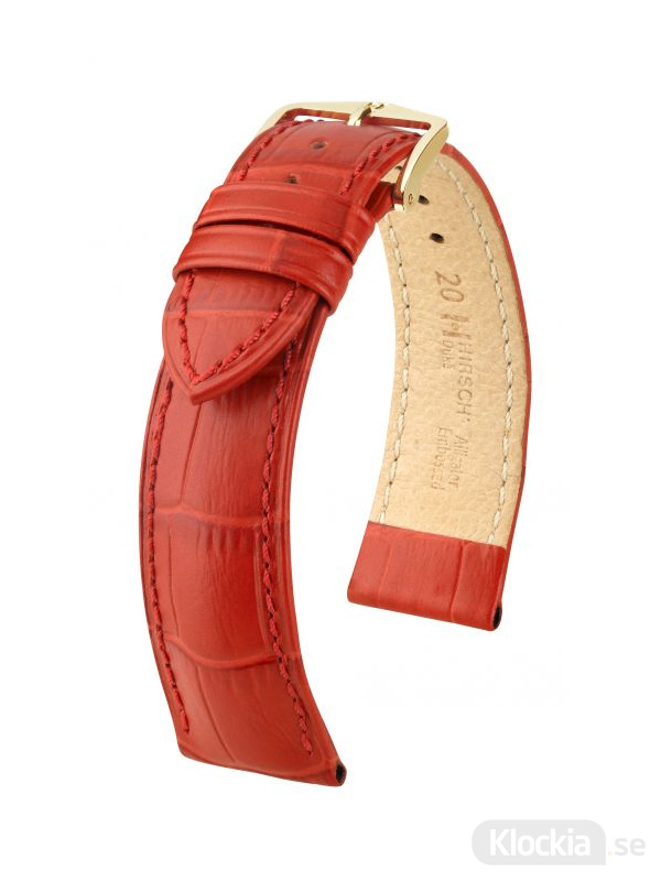 Klockarmband Hirch Duke 12mm Medium Röd-Guld