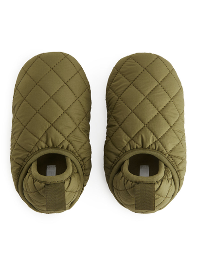 Quilted Slippers - Green