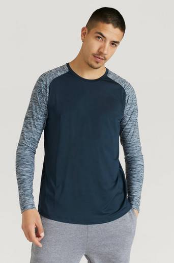 Studio Total Athleisure Tröja Raglan Melange Long Sleeve Blå