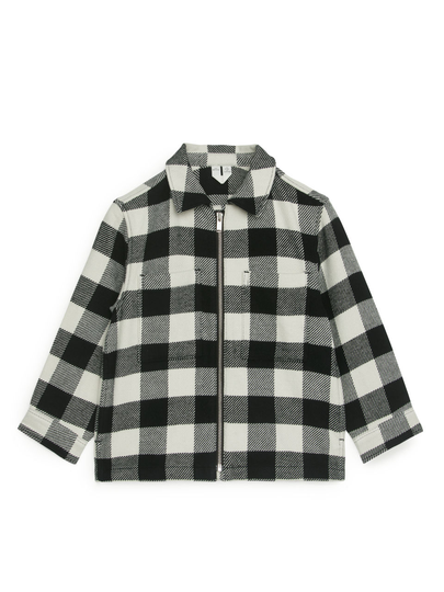 Checked Zip Shirt - Black